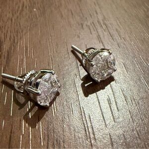 Sterling Silver and Moissanite Cluster Studs